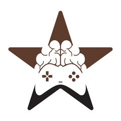 Brain game star shape concept logo vector illustration. © Ahmed