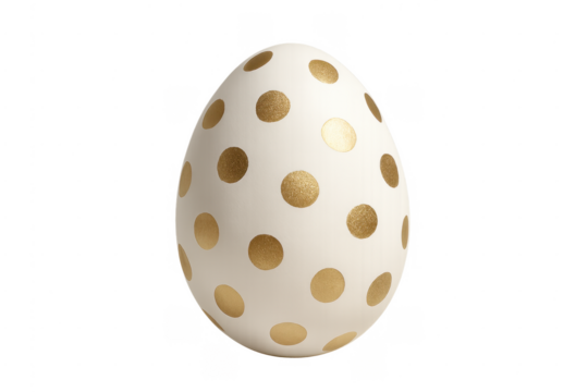 Easter egg decorating with gold polka dots celebrating spring