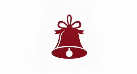 Red Christmas Bell with Ribbon Bow Illustration


