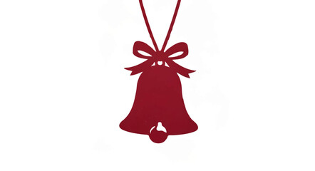 Red Christmas Bell with Ribbon Bow Illustration

