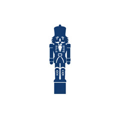 Classic Blue Nutcracker Soldier on White Background

