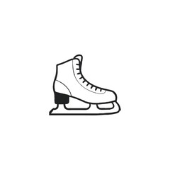 Minimalist Ice Skate Icon for Winter Sports

