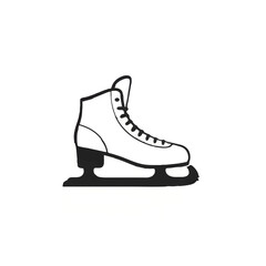 Minimalist Ice Skate Icon for Winter Sports

