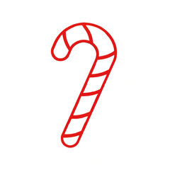 Red and White Striped Candy Cane Illustration

