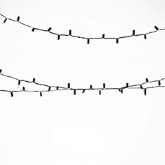 Hanging String Lights on White Background

