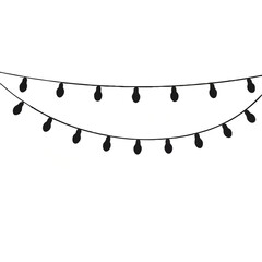Hanging String Lights on White Background

