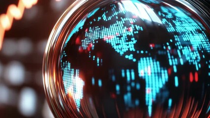 Concept of global financial markets and digital data, highlighting trade and investment across the world. - Powered by Adobe