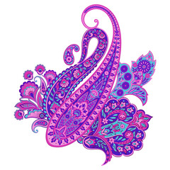Damask paisley isolated vector floral ornament