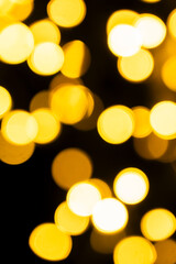 Blurred yellow lights at night.