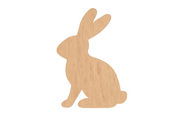 Wooden rabbit silhouette representing easter and spring concepts