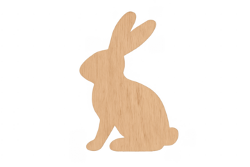 Wooden rabbit silhouette representing easter and spring concepts