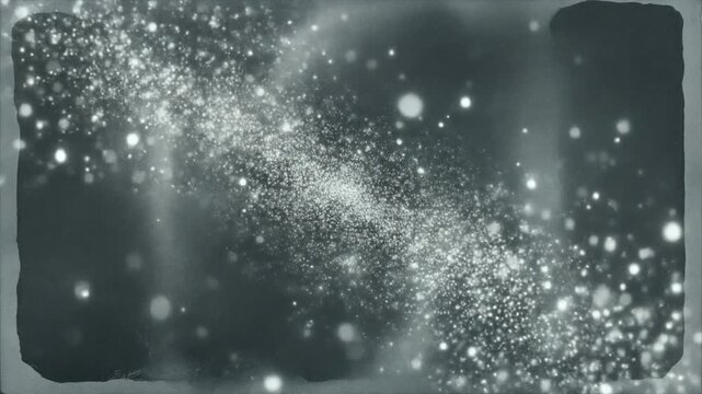 A cosmic Autophagy relic presented with a Daguerreotype Aesthetica, a swirling universe of particles