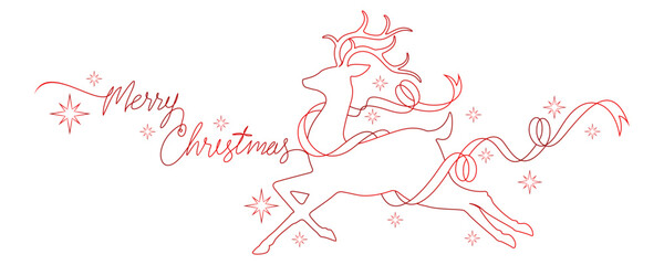 Reindeer for Christmas decoration, line art style vector 1.eps © Is