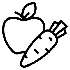 Apple and carrot icon