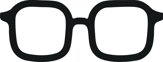 Thick black eyeglass frame icon representing vision and reading concept