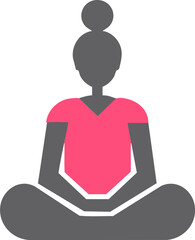 Meditation woman sitting in lotus yoga pose with pink top on white