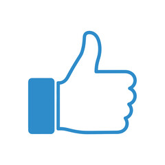 Fototapeta premium Blue outline thumbs up icon