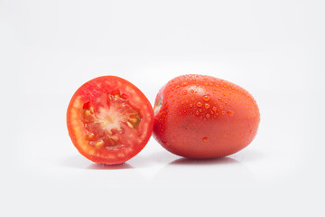 Fresh Red Tomatoes Isolated on White Background 