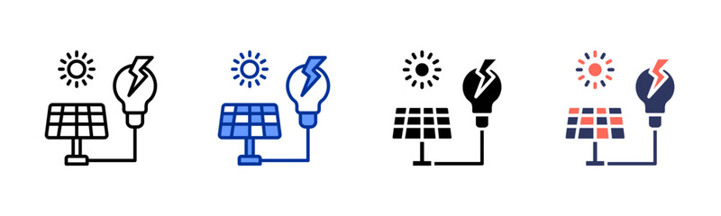Solar Panel icon sheet multiple style collection