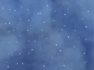 Soft Blue Starry Night Sky Background with Clouds