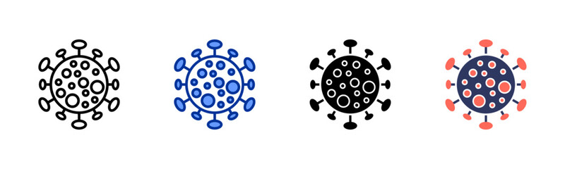 Coronavirus Cell icon sheet multiple style collection