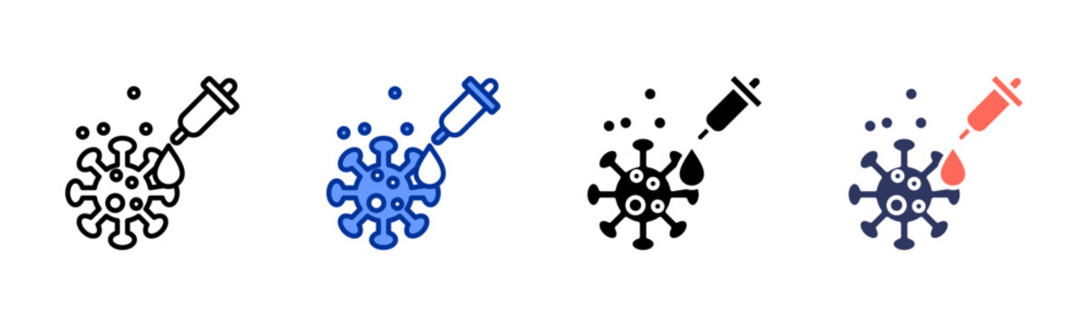 Polio Virus icon sheet multiple style collection