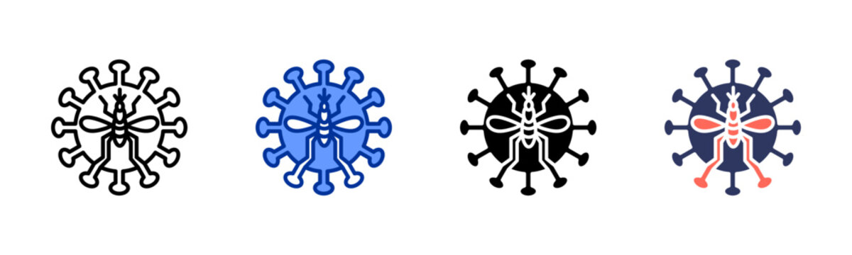 Zika Virus icon sheet multiple style collection