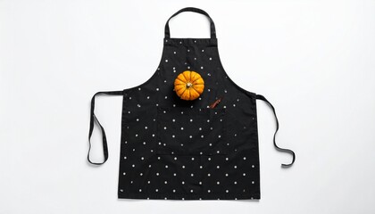 Polka Dot Kitchen Apron with Pumpkin and Cinnamon 