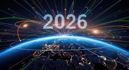 Global Digital Future 2026: Data Flow Speeding from Earth into the New Year