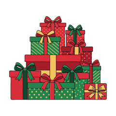 Gifts presents christmas holiday celebration festive season on white background