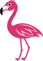 Pink Flamingo Illustration isolated on White Background Exotic Bird