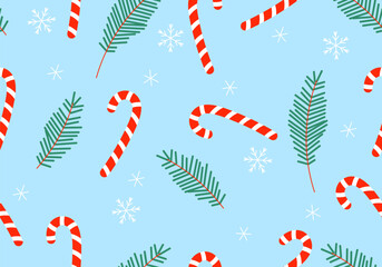 Christmas Candy Cane Doodle Seamless Pattern. Christmas candy lollipop seamless pattern. New Year pattern