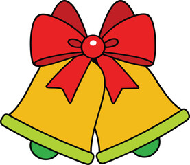 Festive Holiday Jingle Bells with Red Bow for Christmas Season