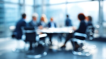 Business team in meeting room, blur background. High quality