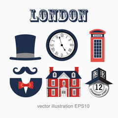 set of vintage british symbols