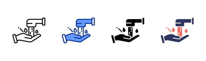 Hand Washing icon sheet multiple style collection