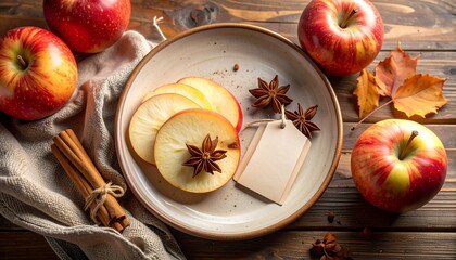 Thanks giving apple tray with a tag