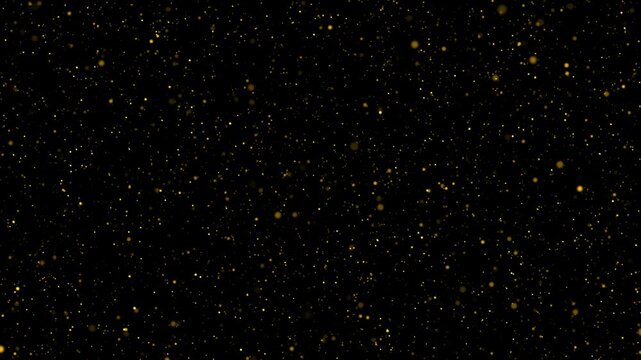 golden christmas background blinking gold stars and particles. 4k seamless loop
