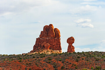 Arches National Park, USA -  a wonderland with its red-rock formations,  stone arches, giant rocks, pinnacles and trails