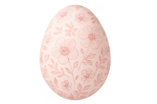 Pink easter egg with delicate floral pattern design