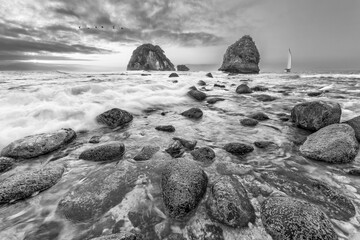 Sailboat Sunset Ocean Seascape Birds Travel Sailing Inspirational Seascape Adventure Black And White