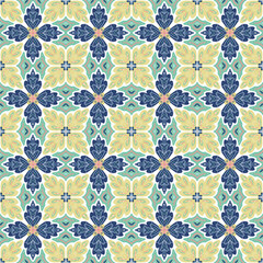 Fototapeta premium Seamless pattern with traditional Indonesian batik style motifs