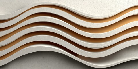 The image is a white and brown striped design that appears to be a wave. The stripes are of varying widths