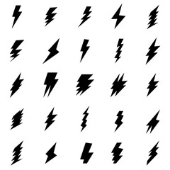 Lightning illustration logo design, electricity symbol, icon, business, power, lightning logo design set collection, charger, energy, light, fast, concept, charge, bolt, thunder, flash, graphic, elect