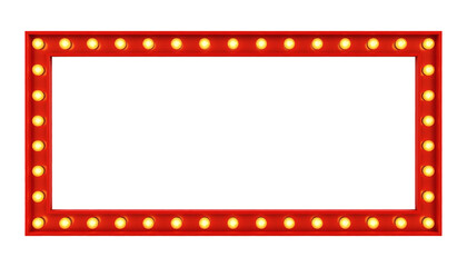 Vintage marquee light frame glowing warmly, perfect for retro show announcements, theater, or Hollywood glamour themes