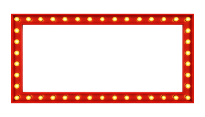 Vintage marquee light frame glowing warmly, perfect for retro show announcements, theater, or Hollywood glamour themes