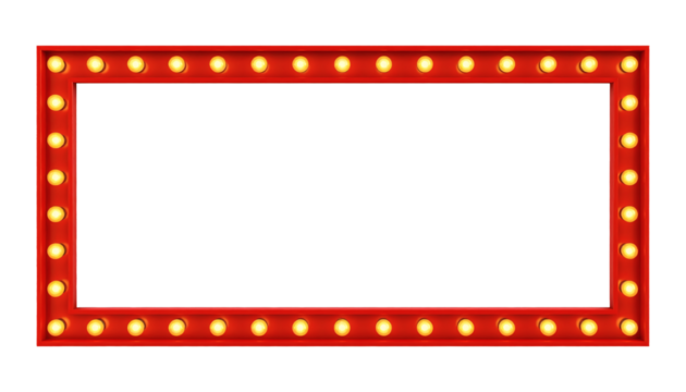 Vintage marquee light frame glowing warmly, perfect for retro show announcements, theater, or Hollywood glamour themes