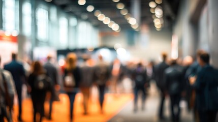 Blurred View of Professional Event - A general view of a business event with attendees in soft focus. High quality