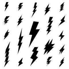 Lightning illustration logo design, electricity symbol, icon, business, power, lightning logo design set collection, charger, energy, light, fast, concept, charge, bolt, thunder, flash, graphic, elect