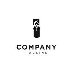 Letter I Candle Logo Icon Vector